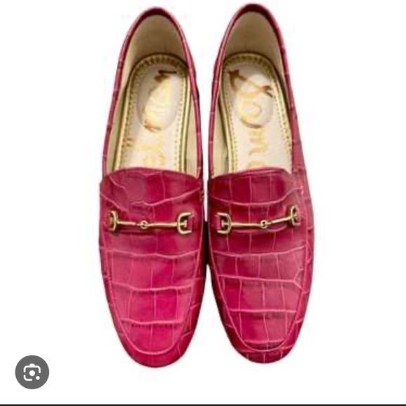 Sam Edelman Loraine Loafers in Berry Croc - Picture 1 of 11